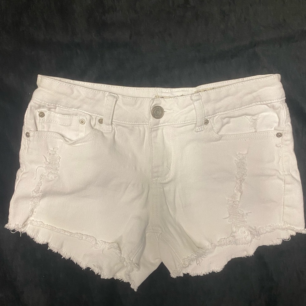 White jean shorts